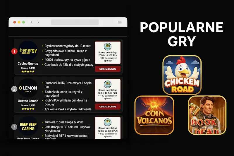 Popularne gry w kasyno online na blik
